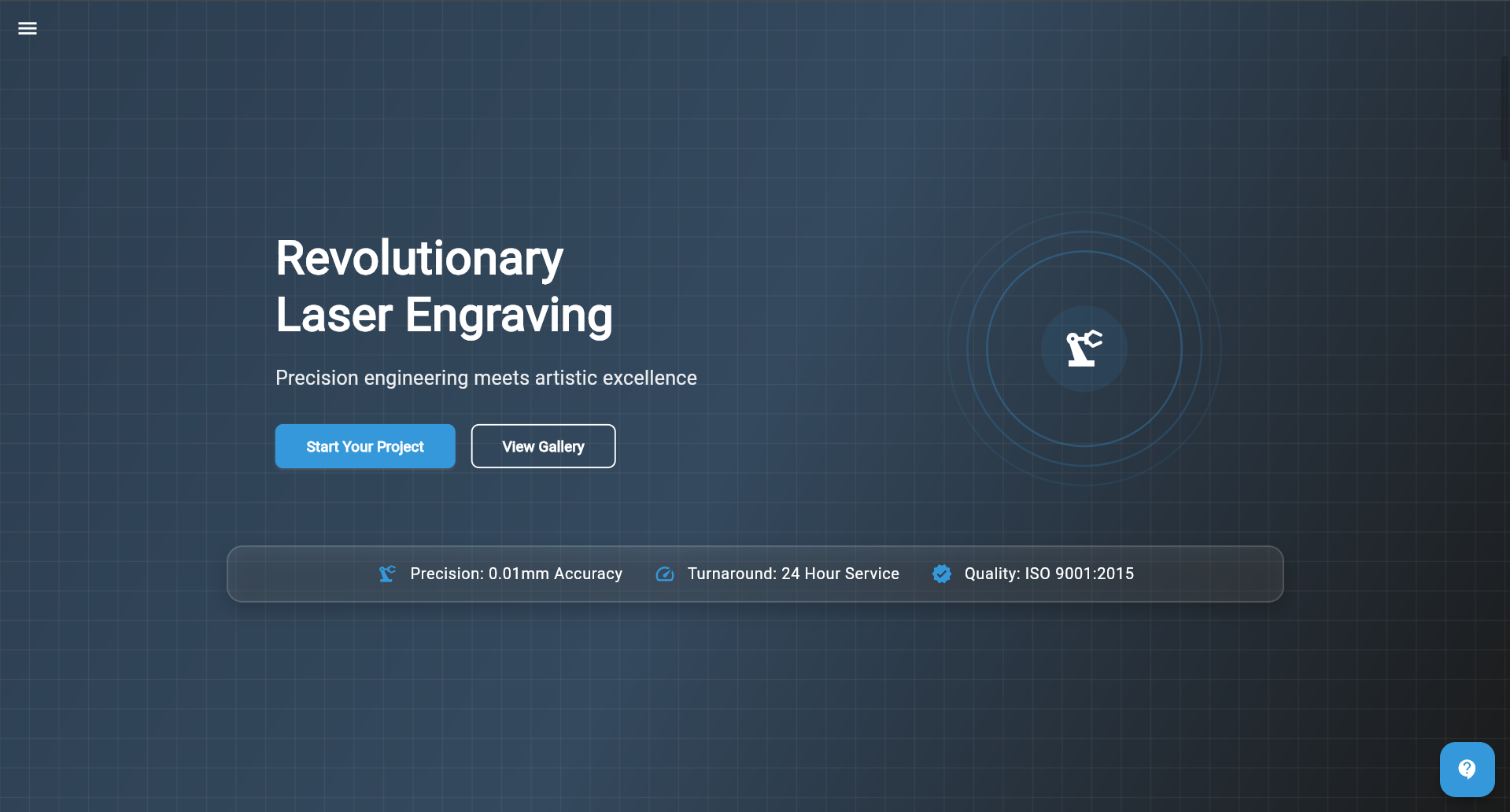 Laser Engraving website screenshot showing precision engraving services